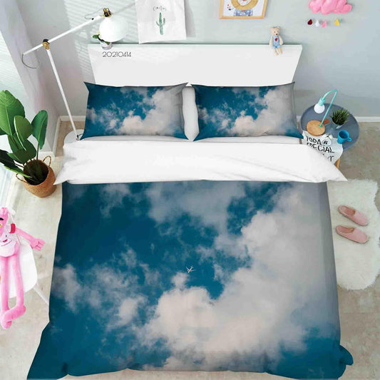 3D Blue Sky White Cloud Quilt Cover Set Bedding Set Duvet Cover Pillowcases 73 LQH