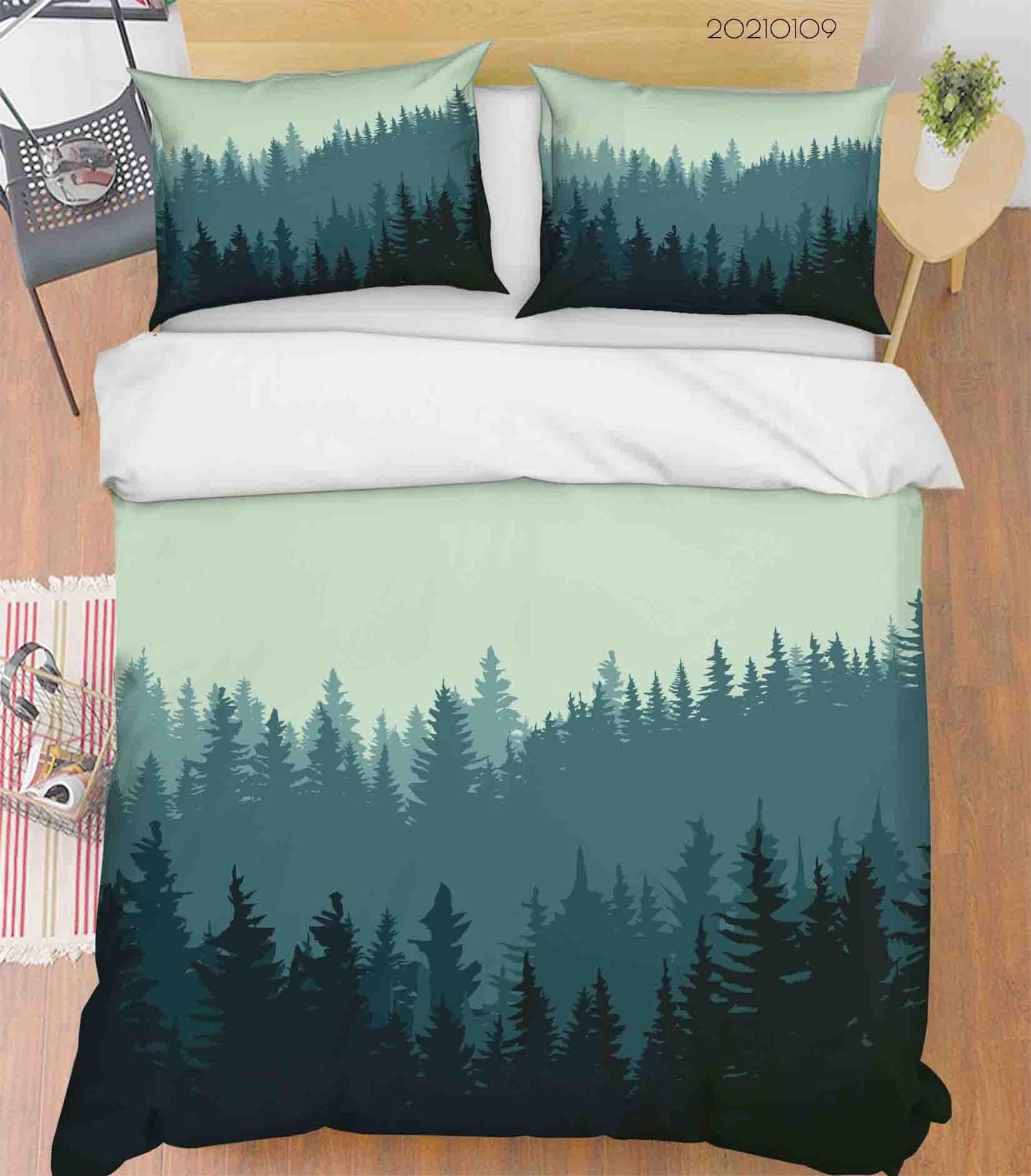 3D Cartoon Green Forest Quilt Cover Set Bedding Set Duvet Cover Pillowcases 14 LQH