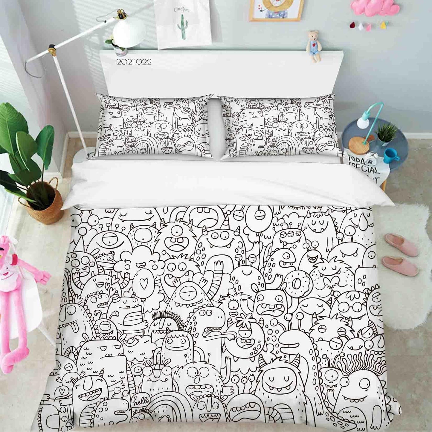 3D Abstract Monster Graffiti Quilt Cover Set Bedding Set Duvet Cover Pillowcases 28