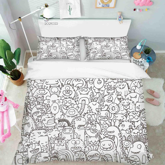 3D Abstract Monster Graffiti Quilt Cover Set Bedding Set Duvet Cover Pillowcases 28