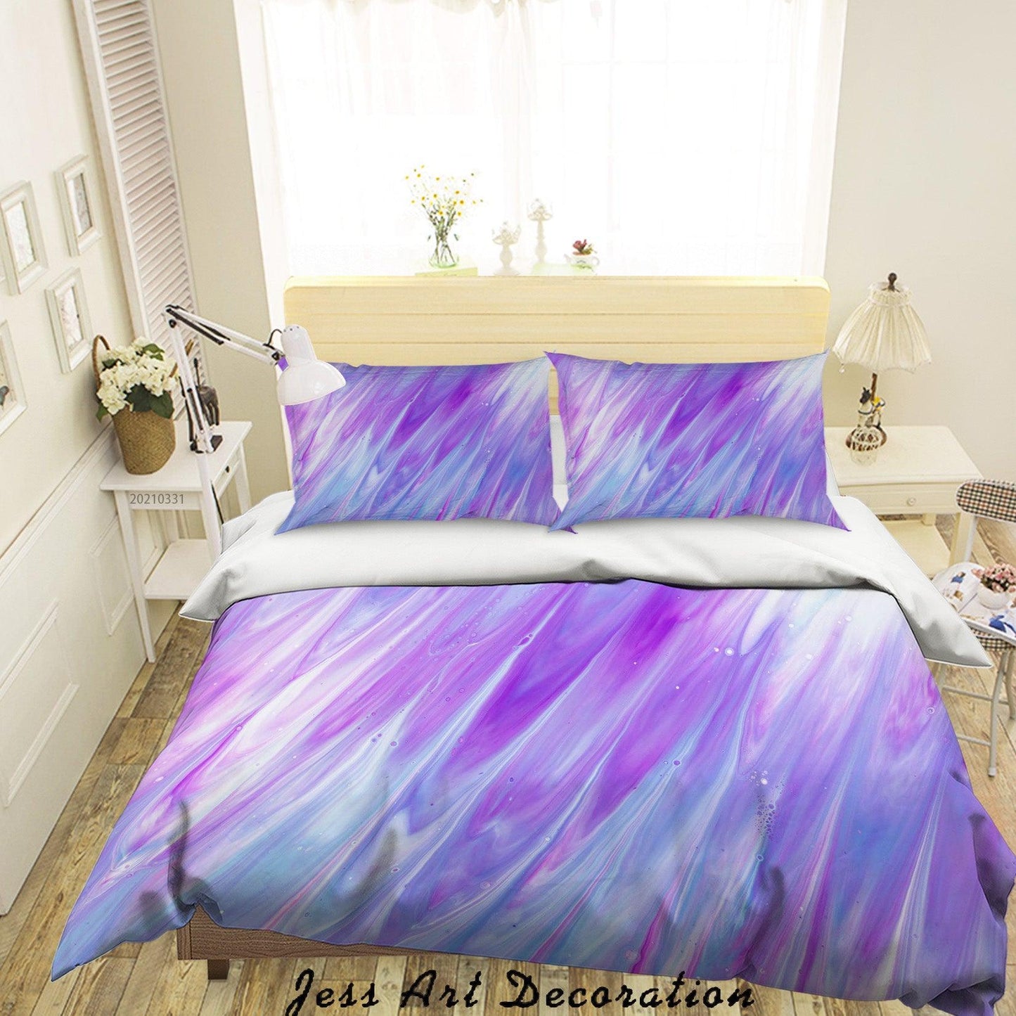 3D Abstract Purple Marble Texture Quilt Cover Set Bedding Set Duvet Cover Pillowcases 271