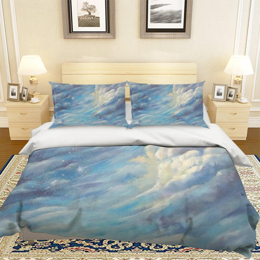 3D Blue Sky Clouds Quilt Cover Set Bedding Set Pillowcases 47