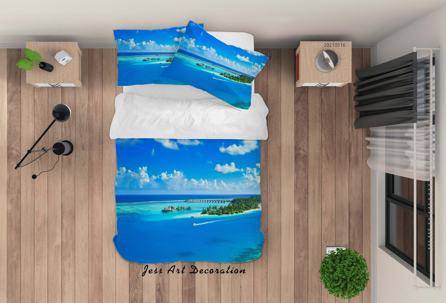 3D Blue Sky Sea Landscape Quilt Cover Set Bedding Set Duvet Cover Pillowcases 171