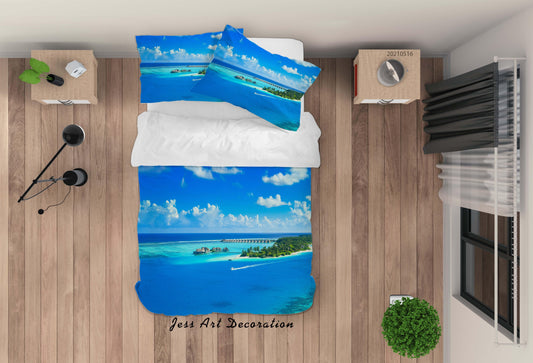 3D Blue Sky Sea Landscape Quilt Cover Set Bedding Set Duvet Cover Pillowcases 171