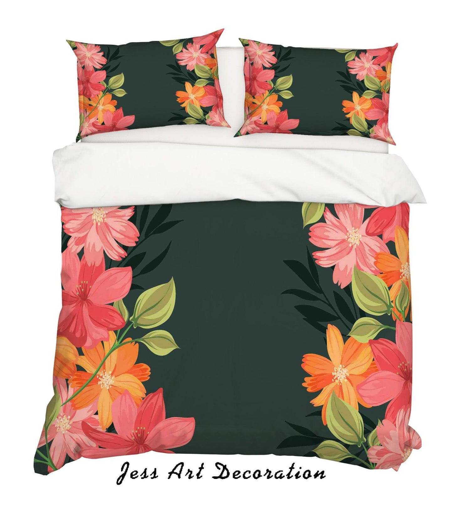 3D Black Red Floral Quilt Cover Set Bedding Set Pillowcases 108