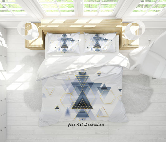 3D Abstract Geometry Triangle Quilt Cover Set Bedding Set Duvet Cover Pillowcases 198