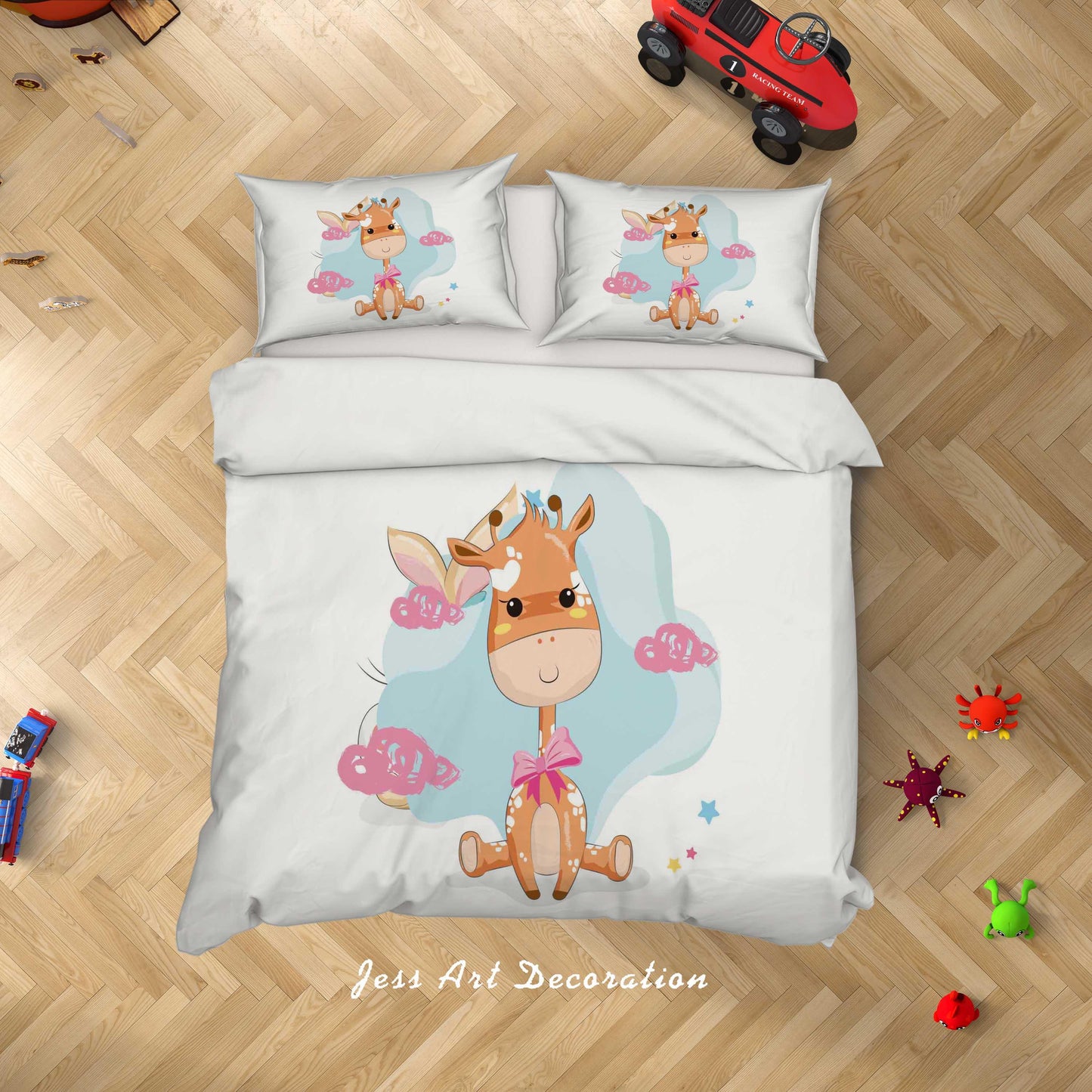 3D Cartoon Giraffe Quilt Cover Set Bedding Set Duvet Cover Pillowcases SF51
