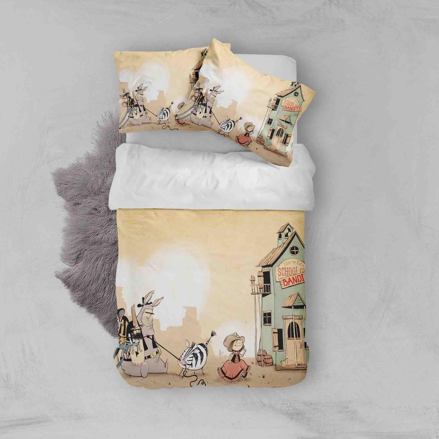 3D Cartoon Animal Girl Building Quilt Cover Set Bedding Set Duvet Cover Pillowcases SF039