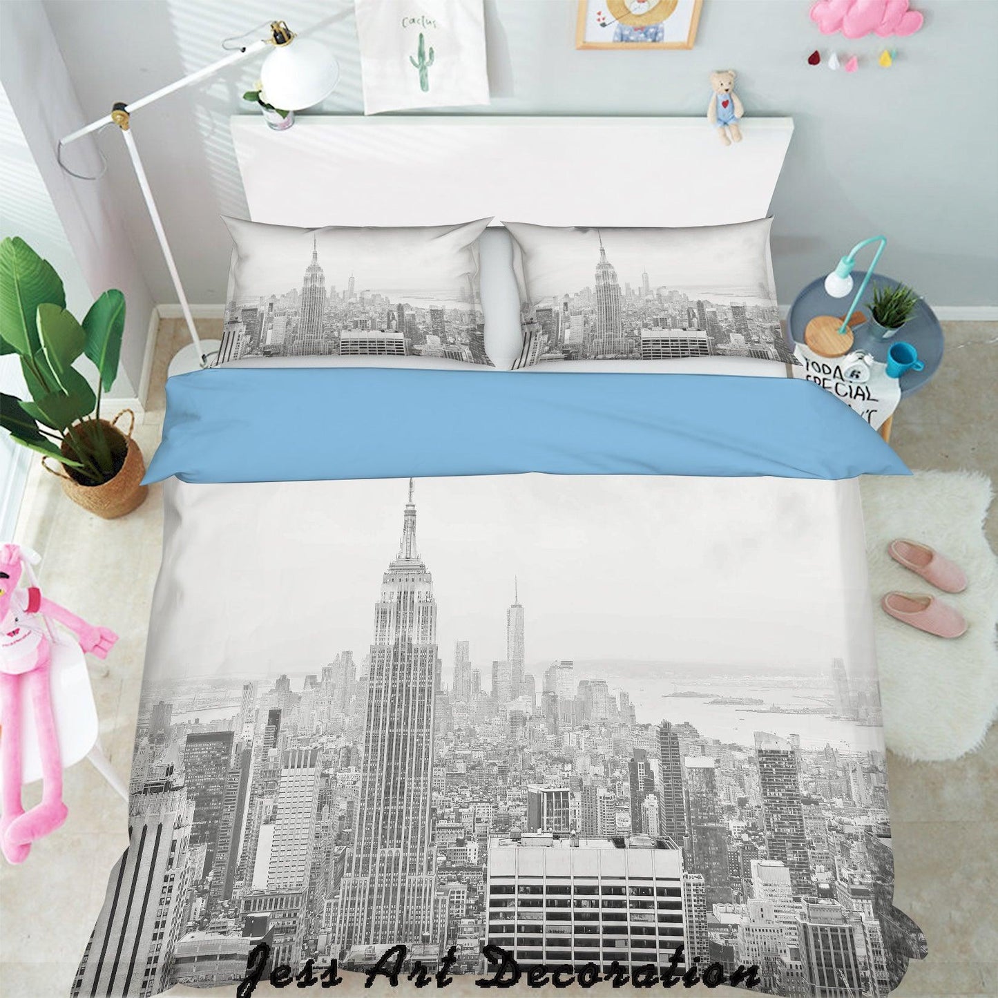 3D Black White City Building Quilt Cover Set Bedding Set Pillowcases  130