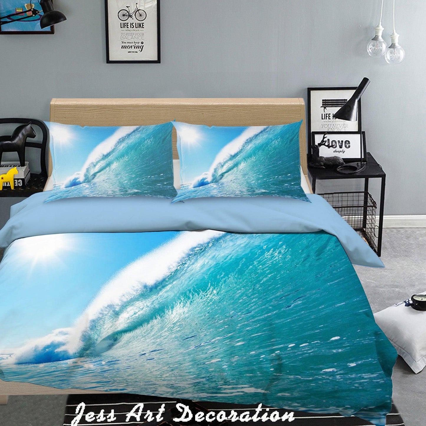 3D Blue Sea Quilt Cover Set Bedding Set Pillowcases  18