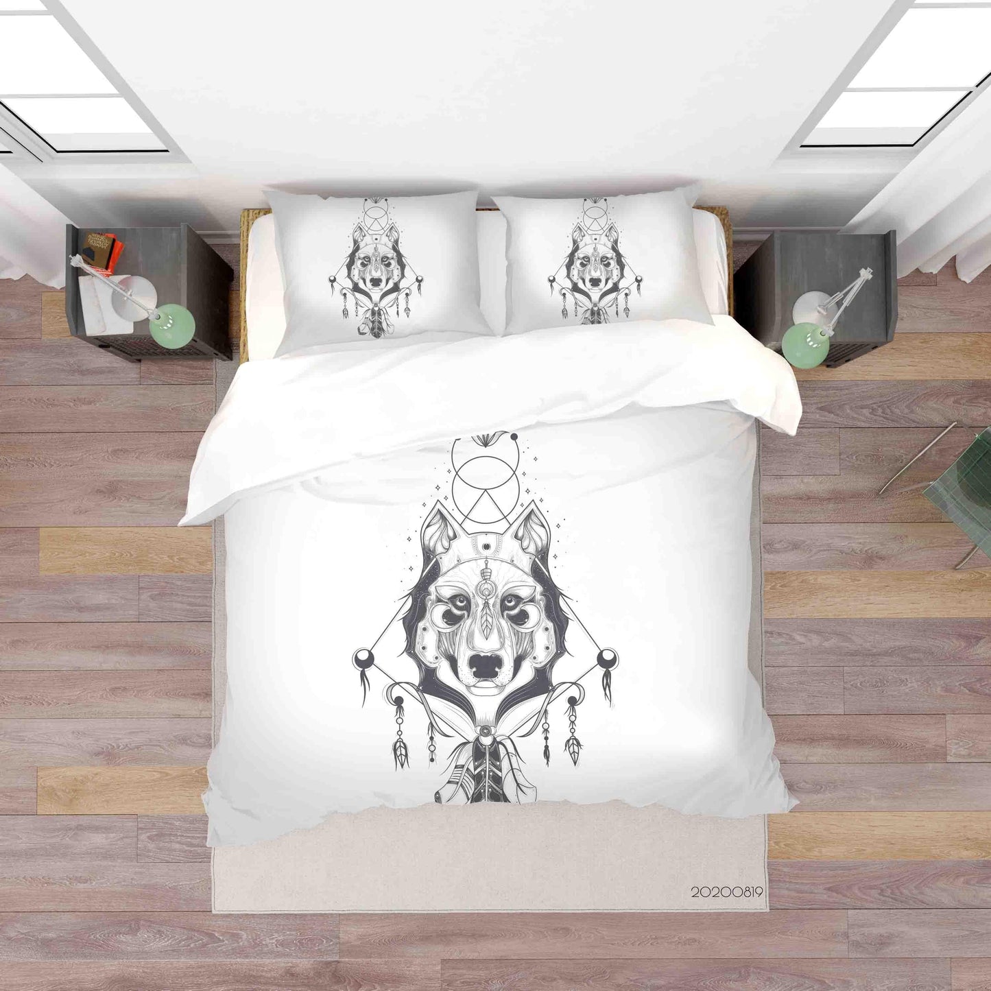 3D Abstract Wolf Dreamcatcher Quilt Cover Set Bedding Set Duvet Cover Pillowcases LXL