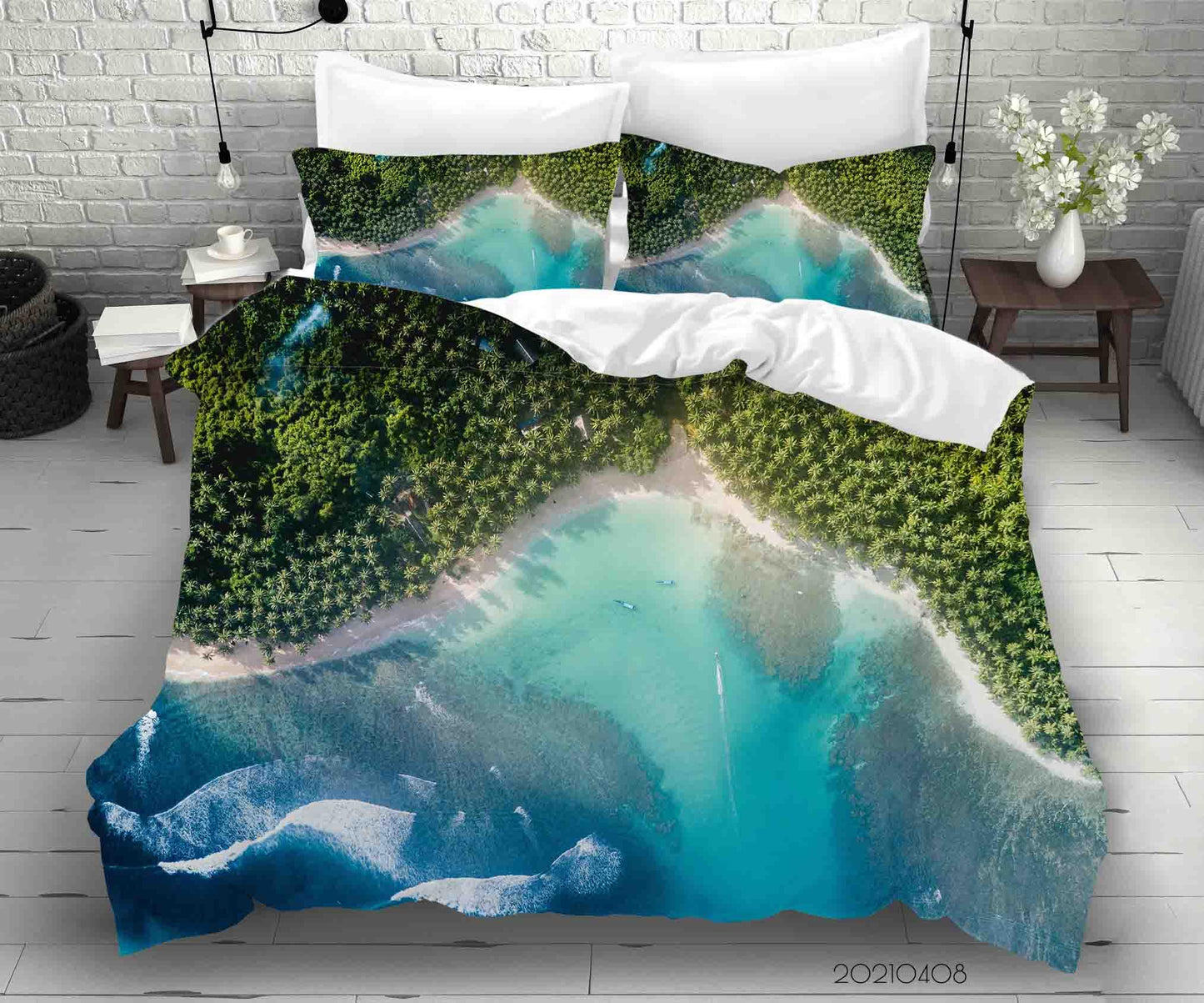 3D Blue Sea Forest Landscape Quilt Cover Set Bedding Set Duvet Cover Pillowcases 53