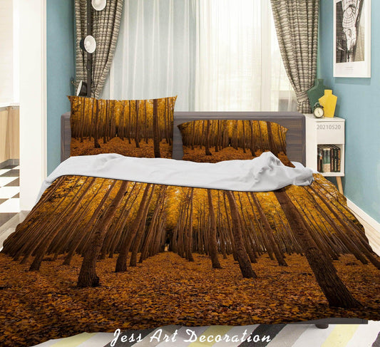 3D Autumn Forest Landscape Quilt Cover Set Bedding Set Duvet Cover Pillowcases 24