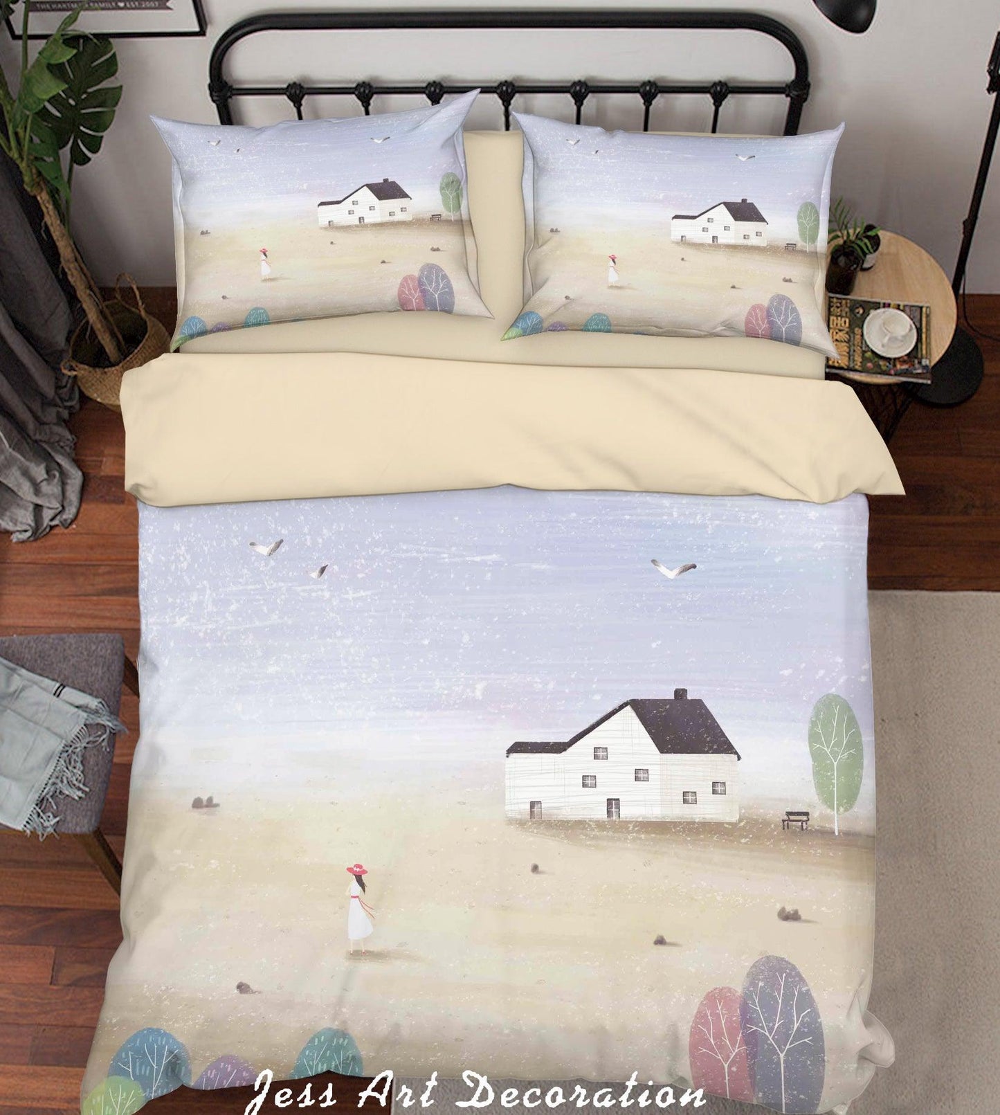 3D Cartoon House Girl Quilt Cover Set Bedding Set Duvet Cover Pillowcases A622 LQH