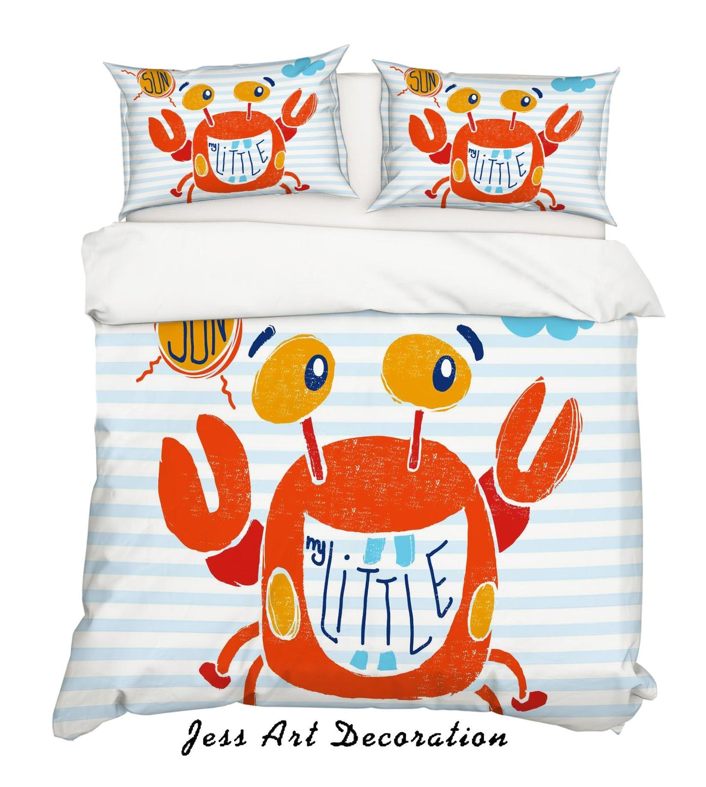 3D Cartoon Crab Red Quilt Cover Set Bedding Set Pillowcases 155