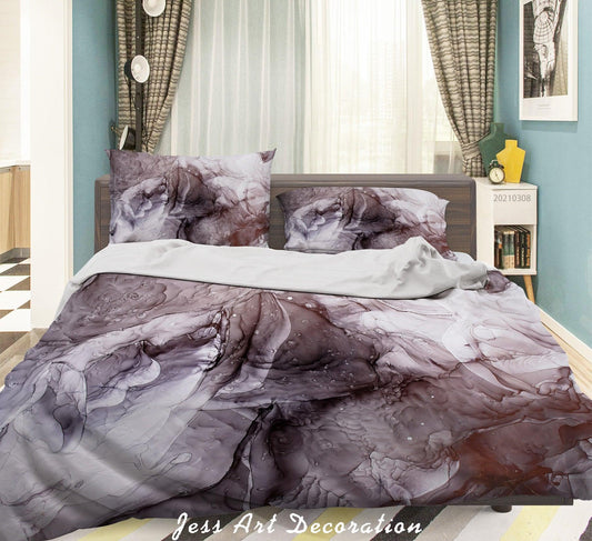 3D Abstract Grey Marble Quilt Cover Set Bedding Set Duvet Cover Pillowcases 309