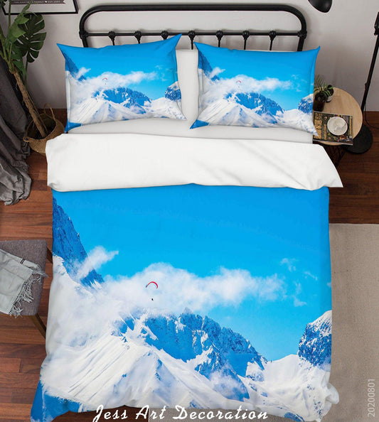 3D Blue Sky Ice Mountain Quilt Cover Set Bedding Set Duvet Cover Pillowcases LXL 226