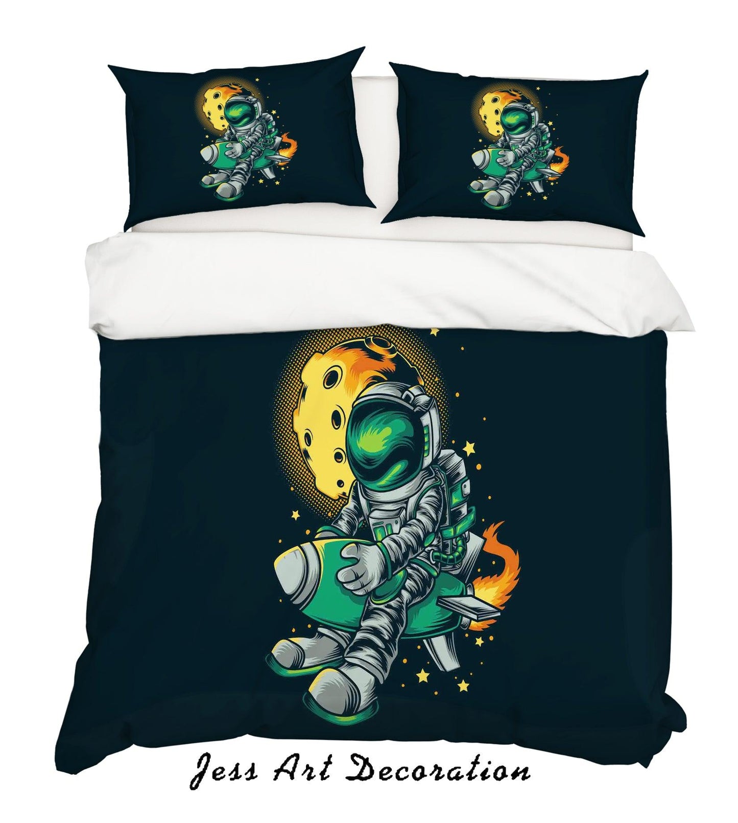 3D Astronaut Rocket Quilt Cover Set Bedding Set Pillowcases 15