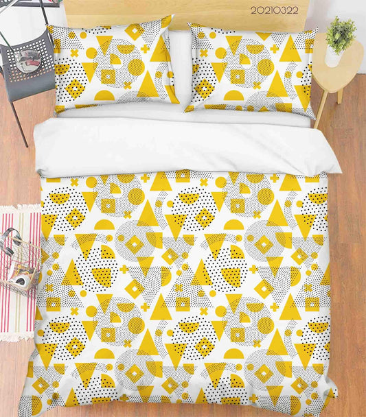 3D Abstract Geometric Pattern Quilt Cover Set Bedding Set Duvet Cover Pillowcases 15 LQH