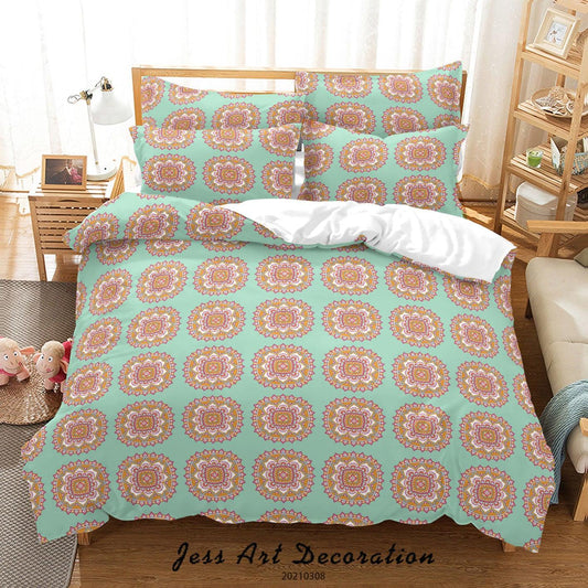 3D Abstract Green Floral Quilt Cover Set Bedding Set Duvet Cover Pillowcases 22