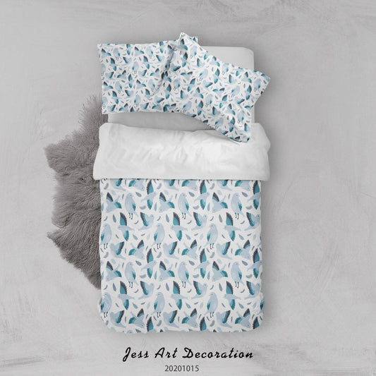 3D Cartoon Animal LIttle Blue BIrds Pattern Quilt Cover Set Bedding Set Duvet Cover Pillowcases WJ 9597
