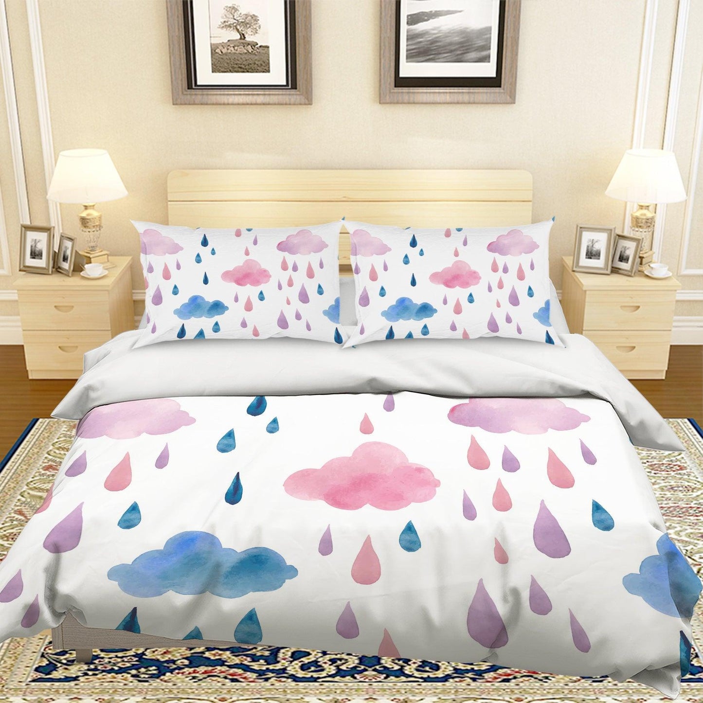 3D Cartoon Cloud Quilt Cover Set Bedding Set Pillowcases 84