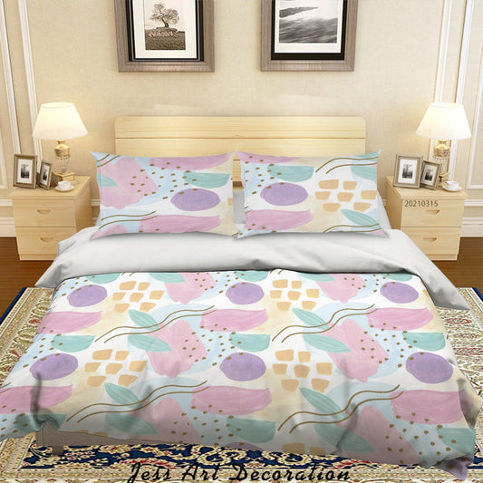 3D Abstract Colorful Geometric Quilt Cover Set Bedding Set Duvet Cover Pillowcases 93