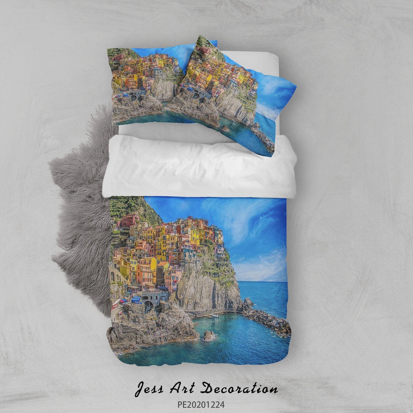 3D Blue Sky Mountain Sea Landscape Quilt Cover Set Bedding Set Duvet Cover Pillowcases 144 LQH