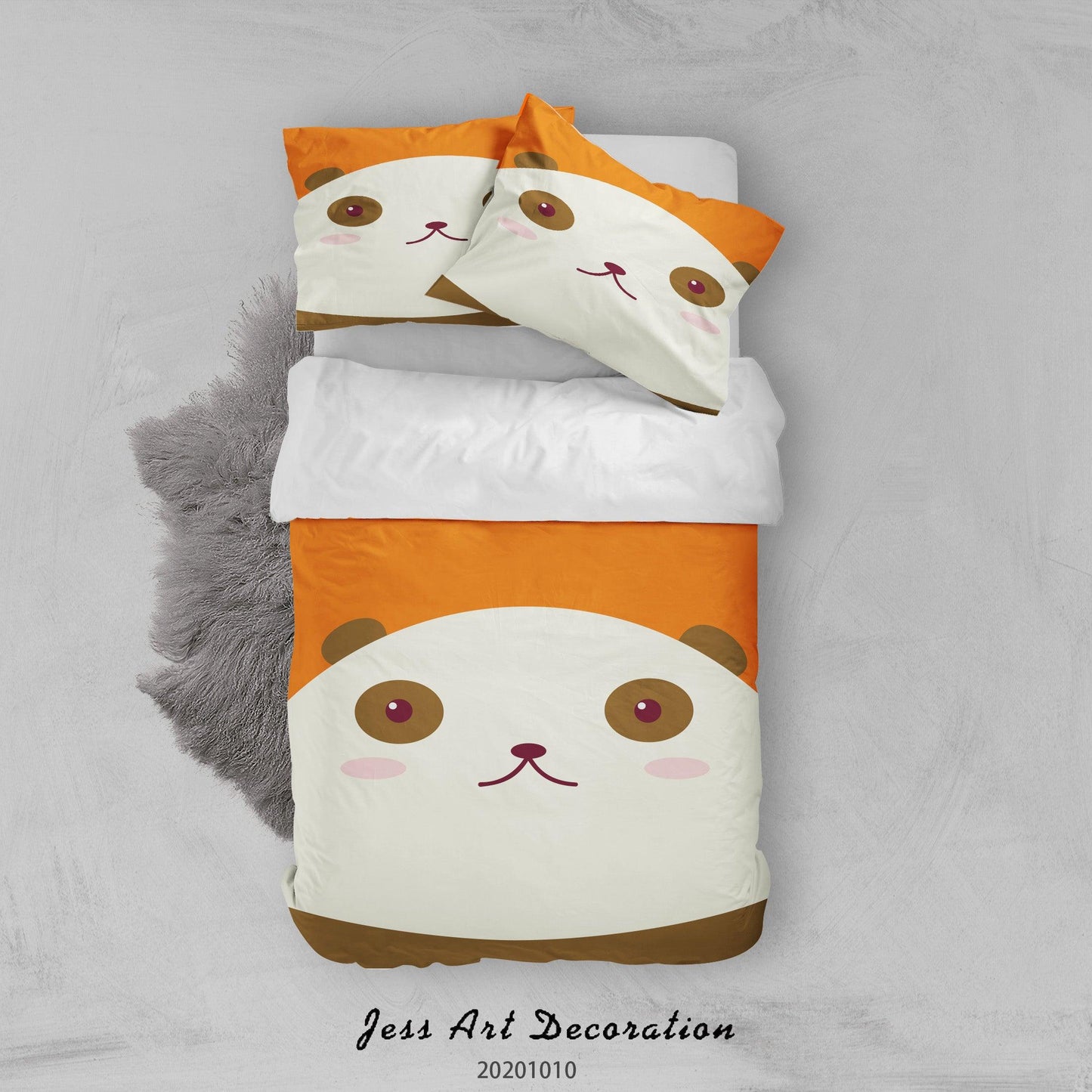 3D Cartoon Cute Animal Panda Quilt Cover Set Bedding Set Duvet Cover Pillowcases WJ 9520