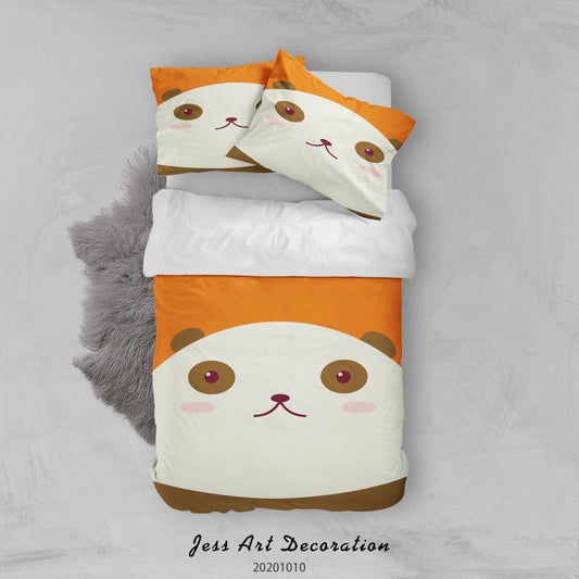 3D Cartoon Cute Animal Panda Quilt Cover Set Bedding Set Duvet Cover Pillowcases WJ 9520
