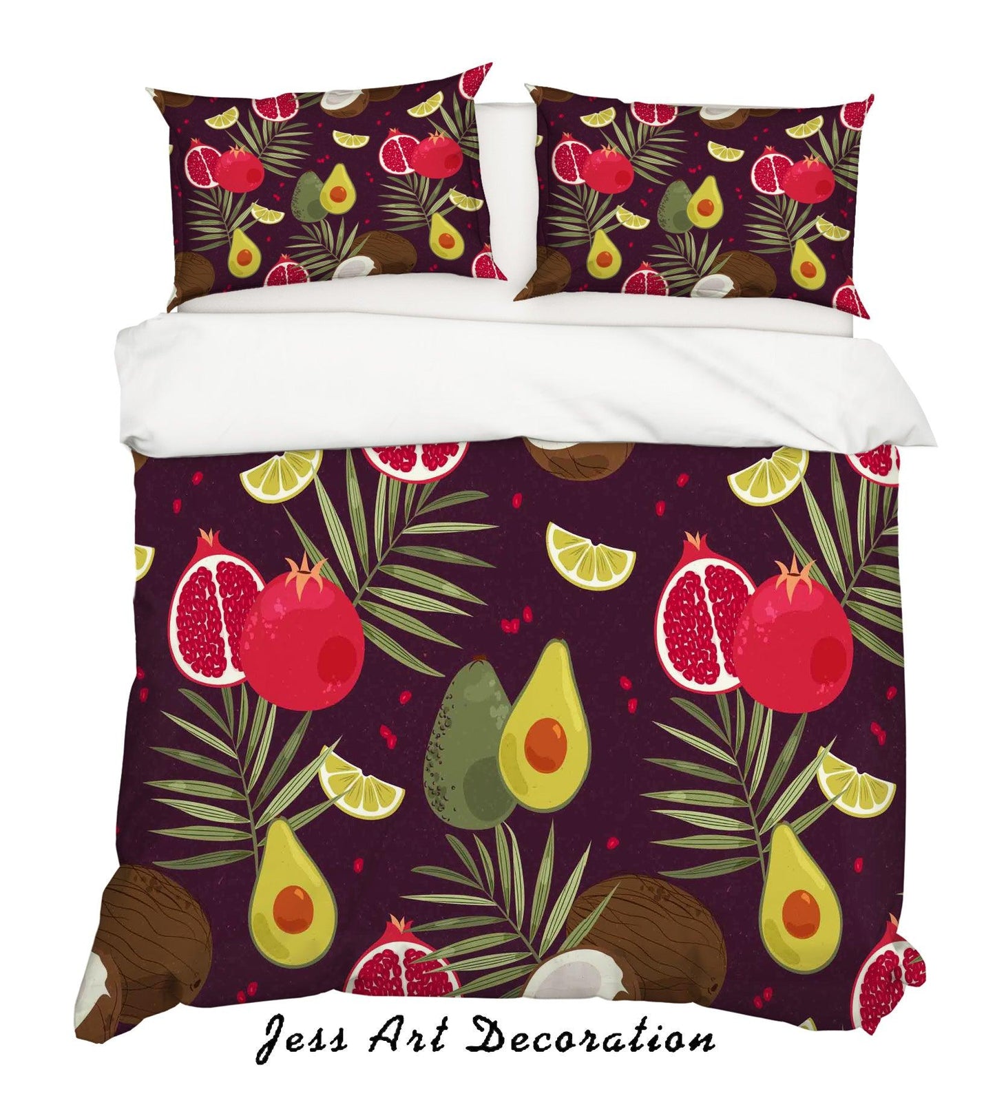 3D Avocado Pomegranate Quilt Cover Set Bedding Set Pillowcases 33