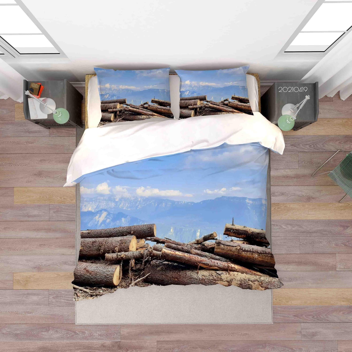 3D Blue Sky Wood Quilt Cover Set Bedding Set Duvet Cover Pillowcases 166