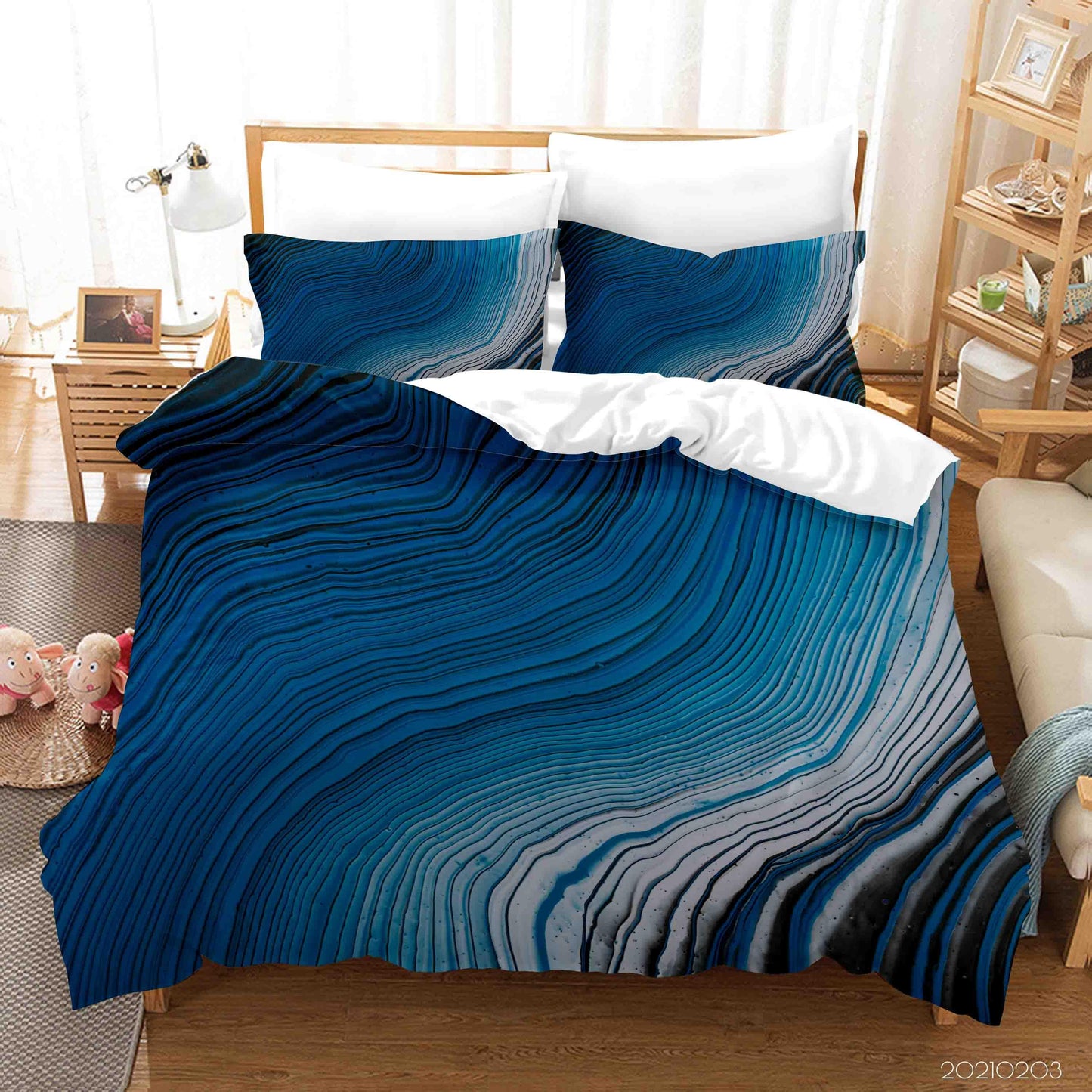 3D Abstract Blue Marble Texture Quilt Cover Set Bedding Set Duvet Cover Pillowcases 19