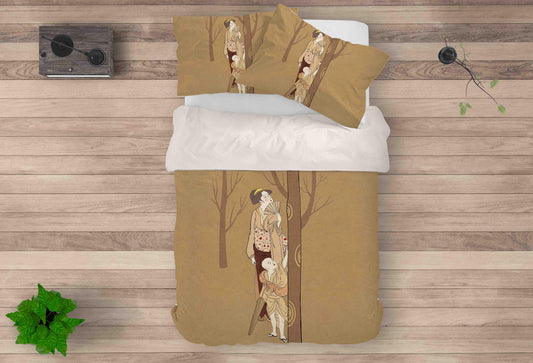 3D Abstract Retro Kimono Beauty Quilt Cover Set Bedding Set Pillowcases 27