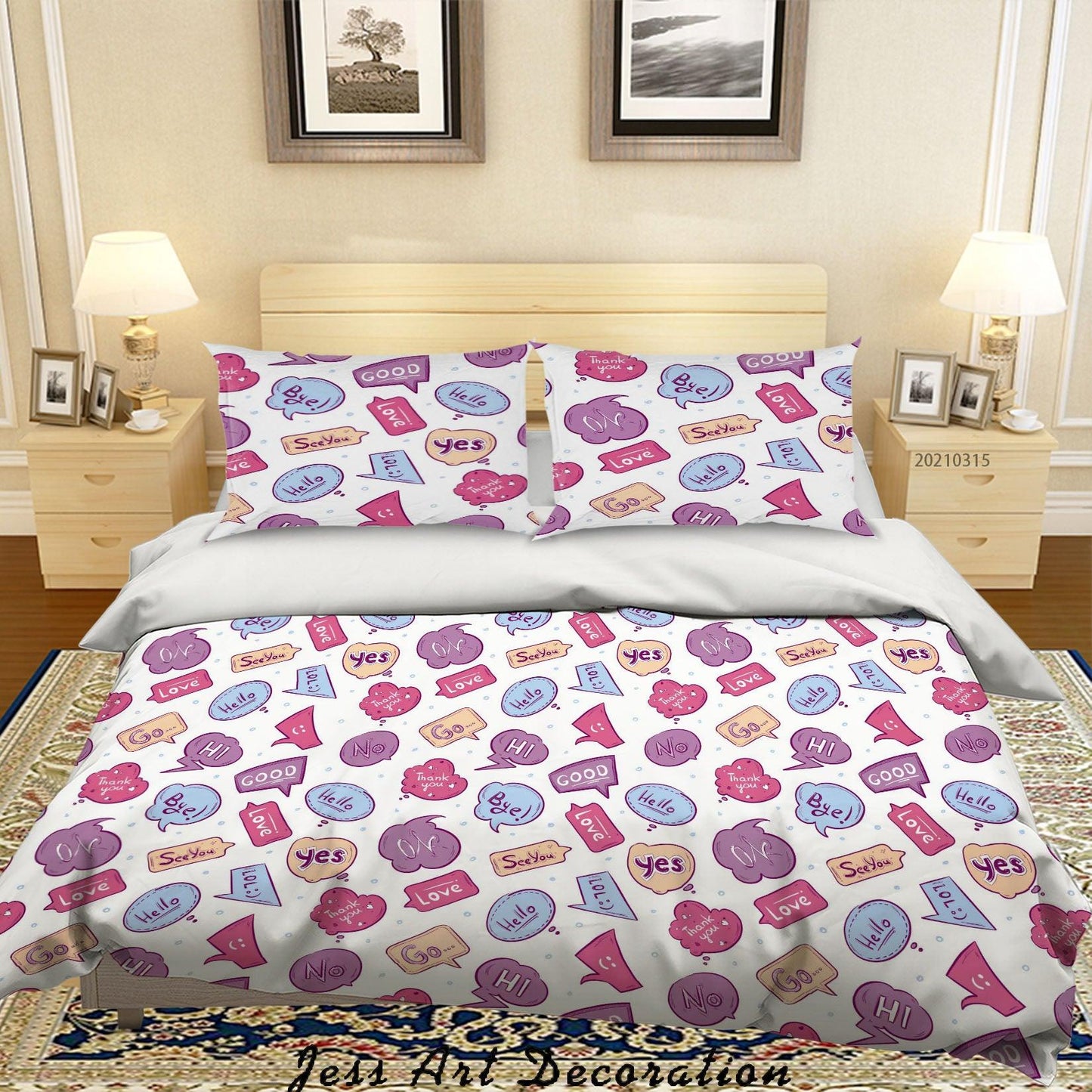3D Cartoon Color Brand Quilt Cover Set Bedding Set Duvet Cover Pillowcases 46