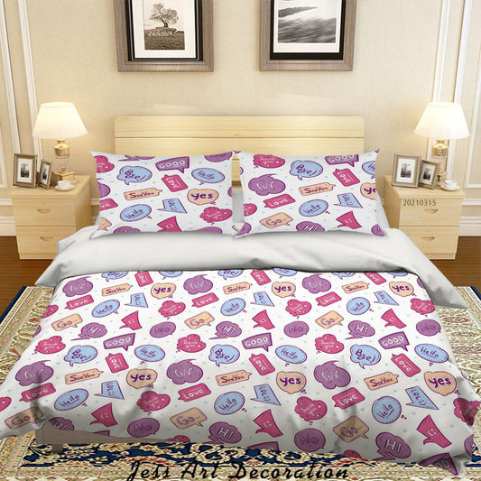 3D Cartoon Color Brand Quilt Cover Set Bedding Set Duvet Cover Pillowcases 46