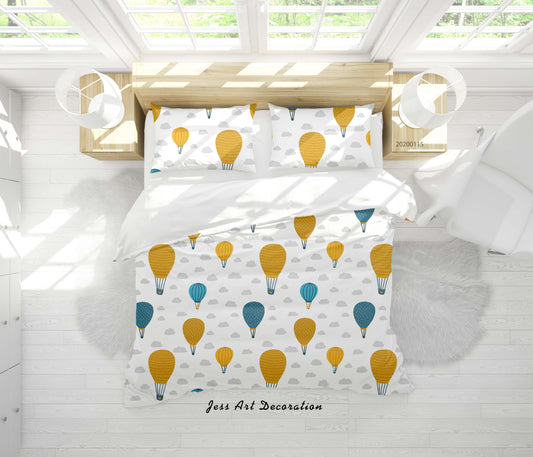 3D Cartoon Hot Air Balloon Pattern Quilt Cover Set Bedding Set Duvet Cover Pillowcases WJ 9628