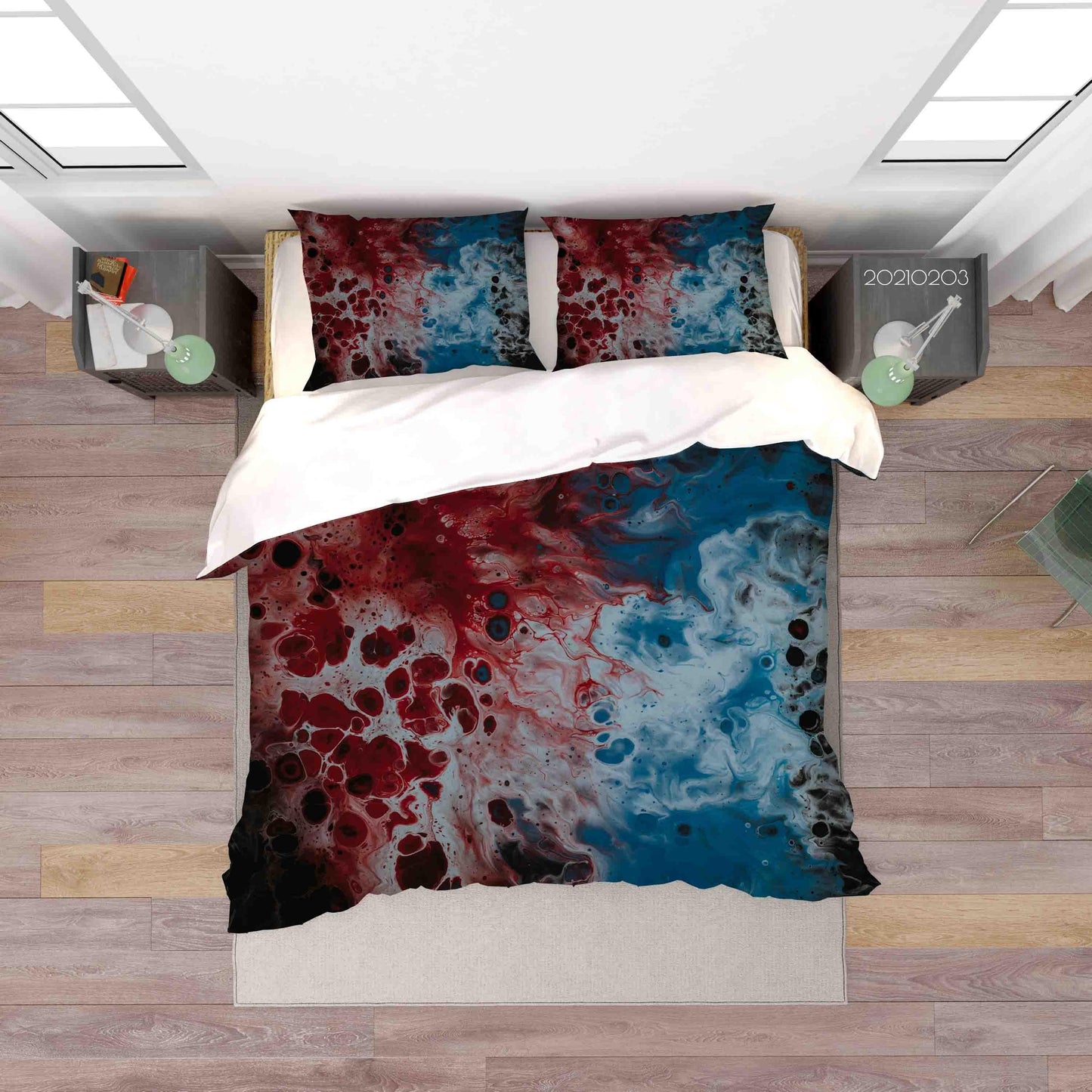 3D Abstract Blue Marble Quilt Cover Set Bedding Set Duvet Cover Pillowcases 65