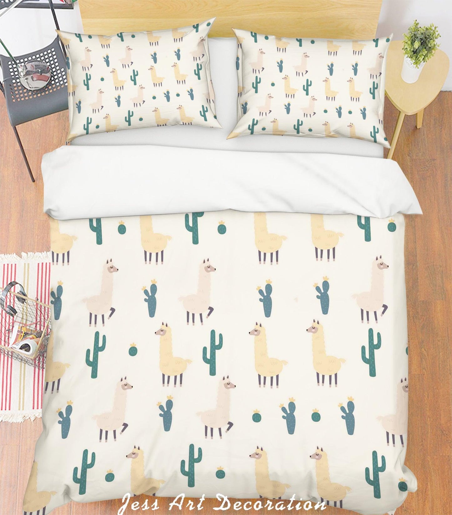 3D Alpaca Cactus Quilt Cover Set Bedding Set Pillowcases 18