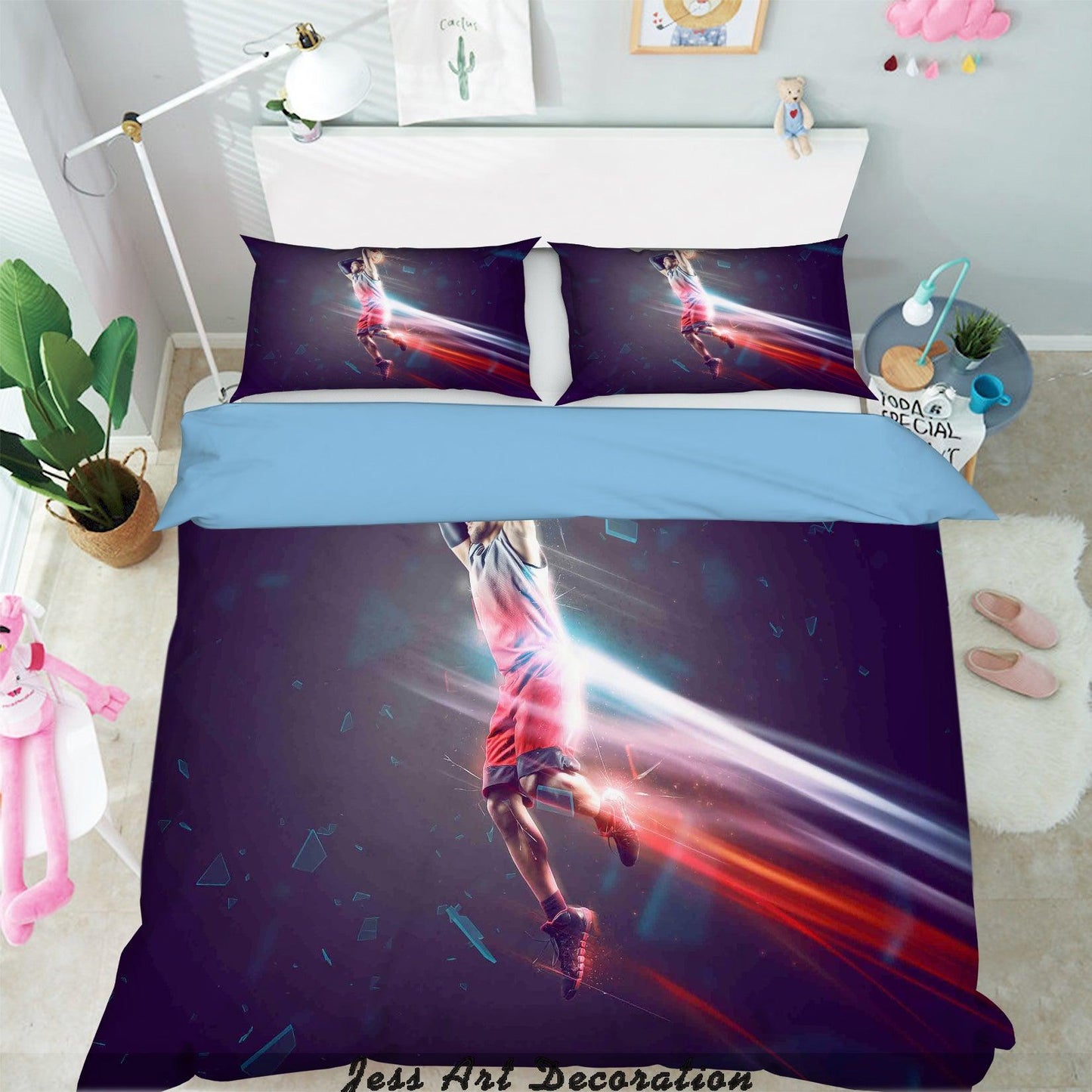 3D Basketball Sports Quilt Cover Set Bedding Set Pillowcases  39
