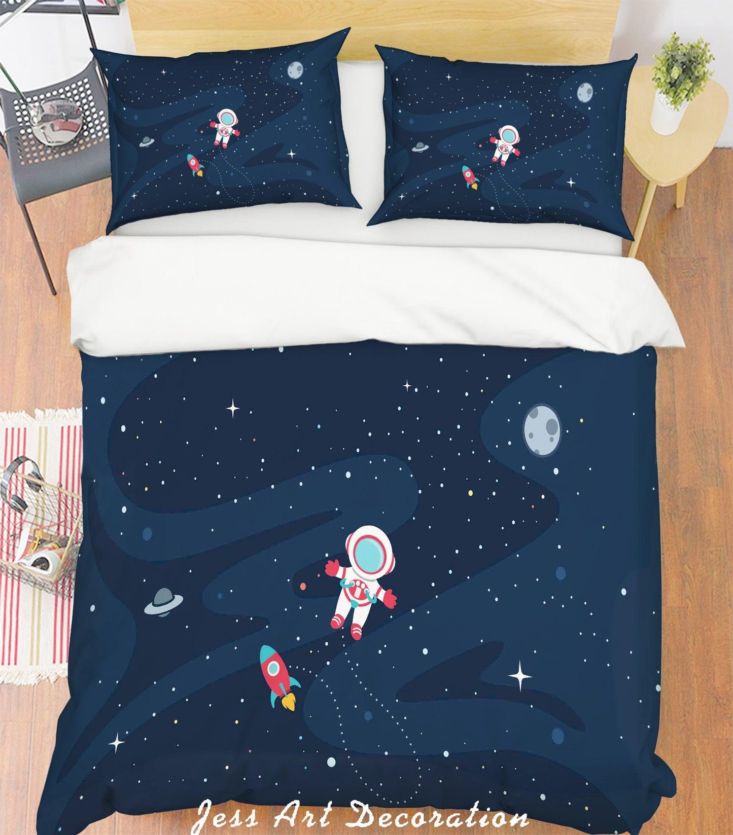 3D Blue Sky Astronaut Quilt Cover Set Bedding Set Pillowcases 160