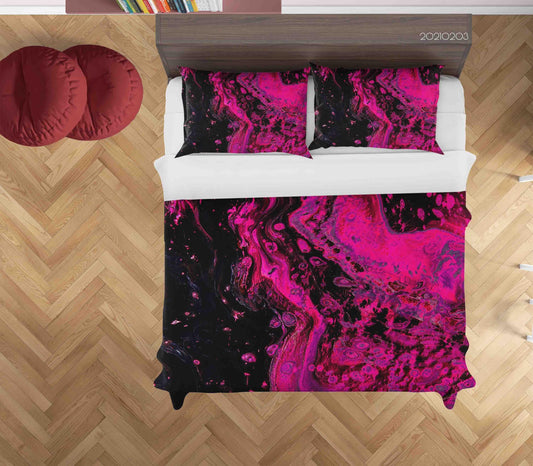 3D Abstract Pink Marble Texture Quilt Cover Set Bedding Set Duvet Cover Pillowcases 104