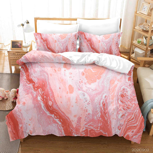 3D Abstract Pink Marble Texture Quilt Cover Set Bedding Set Duvet Cover Pillowcases 54