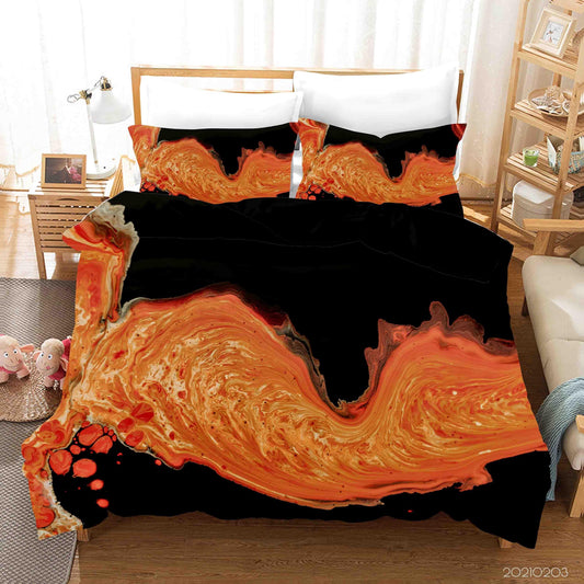 3D Abstract Orange Marble Texture Quilt Cover Set Bedding Set Duvet Cover Pillowcases 20