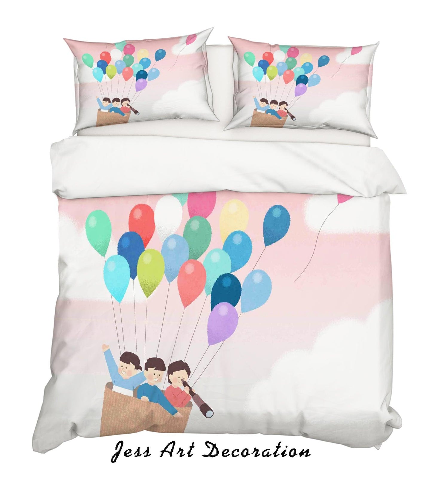 3D Cartoon Balloon Quilt Cover Set Bedding Set Pillowcases 90