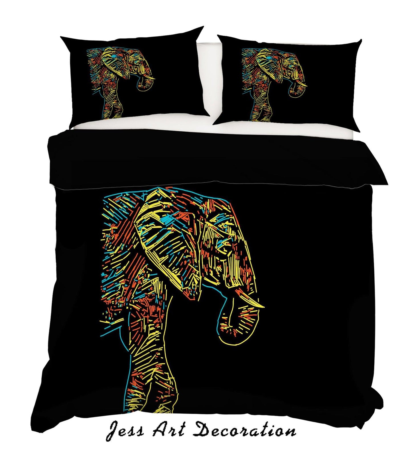 3D Black Elephant Quilt Cover Set Bedding Set Pillowcases 26