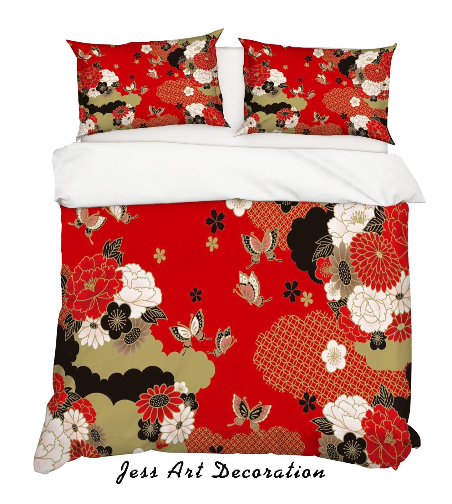 3D Abstract Red Floral Quilt Cover Set Bedding Set Pillowcases 55