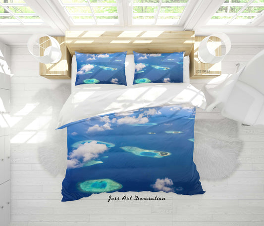 3D Blue Sky Beach Landscape Quilt Cover Set Bedding Set Duvet Cover Pillowcases 52