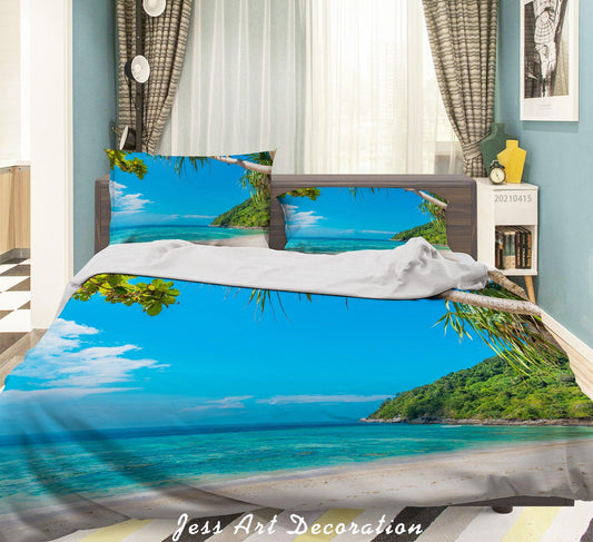 3D Blue Sky Beach Forest Quilt Cover Set Bedding Set Duvet Cover Pillowcases 86