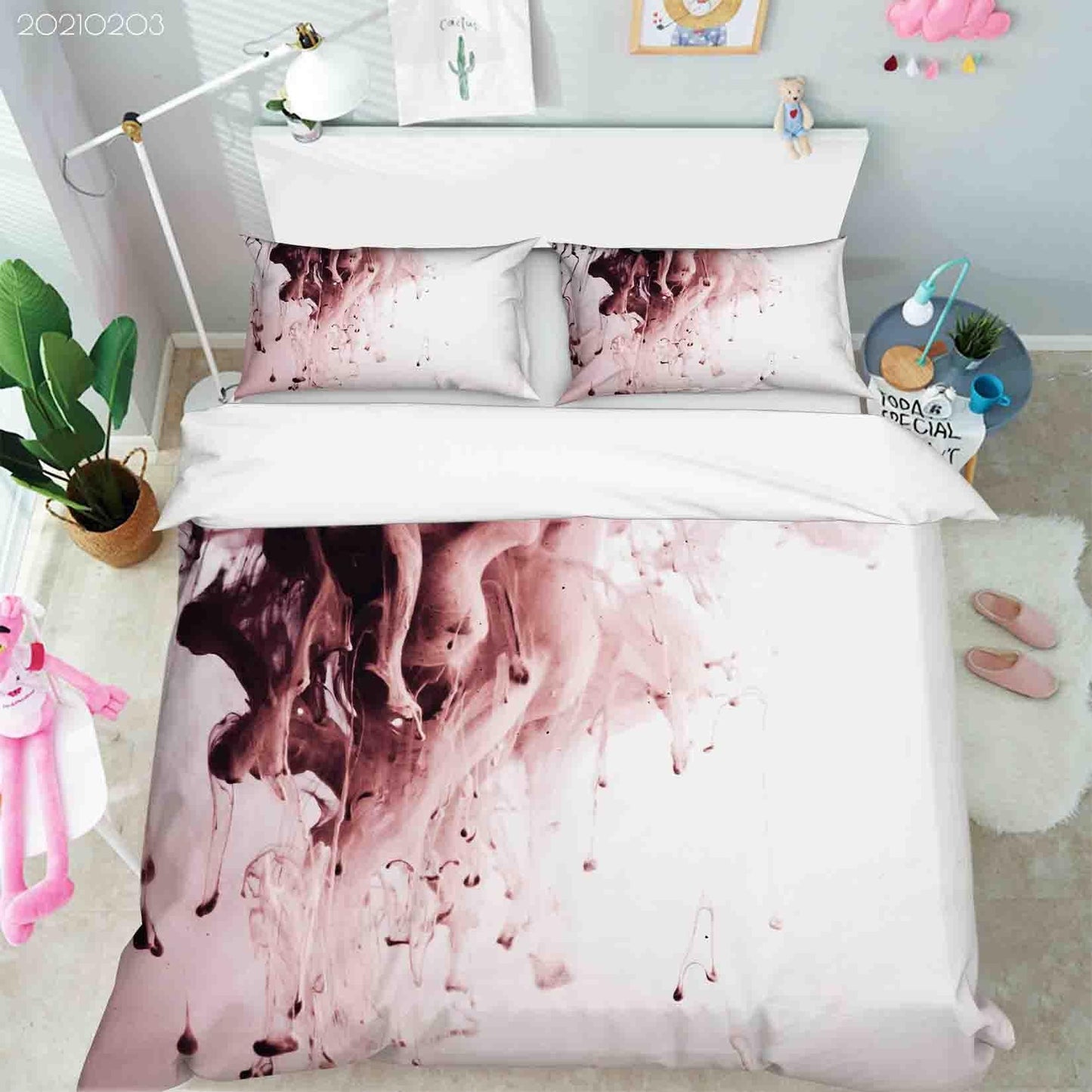 3D Abstract Pink Marble Texture Quilt Cover Set Bedding Set Duvet Cover Pillowcases 10